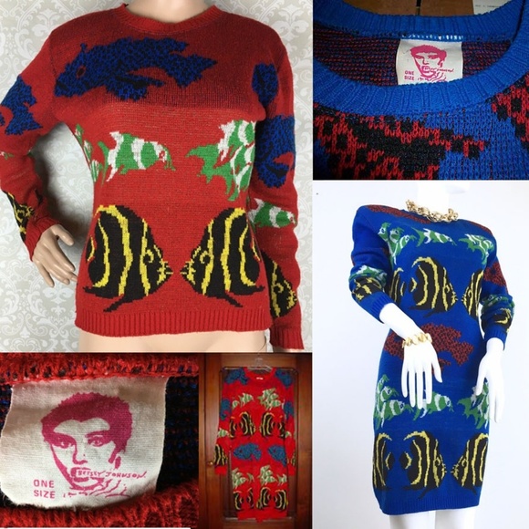 Betsey Johnson-inspired vintage fish sweater dress - Picture 8 of 8